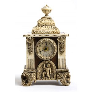 French ivory and tortoiseshell desk clock - 1890-1910