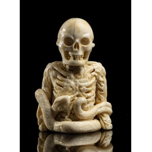 Memento Mori, German marine ivory skeleton bust - 19th century