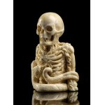 Memento Mori, German marine ivory skeleton bust - 19th century