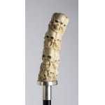 Memento Mori walking stick with bone skulls - 20th century