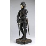 French bronze sculpture of a warrior - signed S. OMERTH