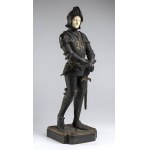 French bronze sculpture of a warrior - signed S. OMERTH