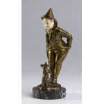 French bronze sculpture of a Pierrot - signed OMERTH Georges (active from 1895 to 1925)