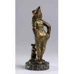 French bronze sculpture of a Pierrot - signed OMERTH Georges (active from 1895 to 1925)