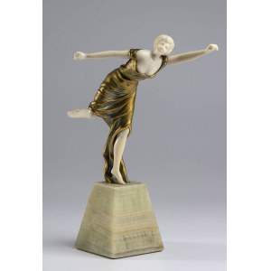 French bronze sculpture of a ballerina - signed OMERTH