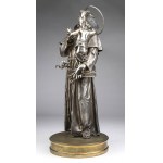 Italian silver sculpture depicting St. Anthony with the Infant Jesus - probably Naples, 19th century
