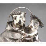 Italian silver sculpture depicting St. Anthony with the Infant Jesus - probably Naples, 19th century