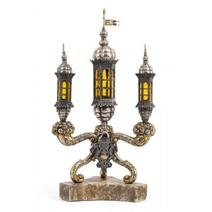 Particular Italian silver candelabrum - ca. 1820, Venice (?)