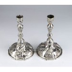 Pair of Italian silver candlesticks - 18th century