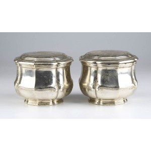 Pair of French silver tea caddies - Paris circa 1890, silversmith ANDRÉ AUCOC (1877-1911)