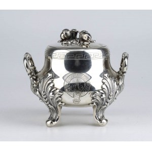 French silver sugar bowl, Paris circa 1840, mark of JEAN FRANCOIS VEYRAT, import in Turin, Kingdom of Sardinia