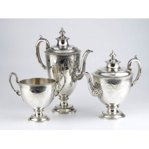 English Victorian sterling silver tea service - London 1868, mark of JOHN, EDWARD, WALTER & JOHN BARNARD (BARNARD & SONS LTD)