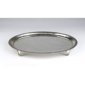 English Georgian sterling silver salver - London 1777