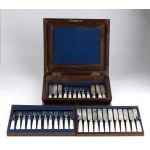 English Victorian 12-piece silver and mother-of-pearl cutlery service - Sheffield 1890