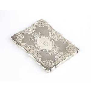 English Victorian sterling silver calling card case - Birmingham 1875, mark of HILLIARD & THOMASON