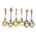Group of six Continental silver spoons - Northern European, most probably 19th century