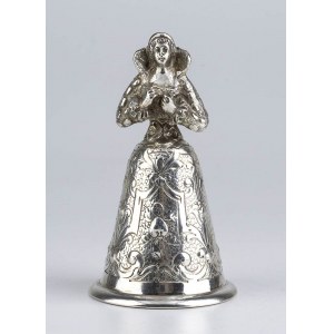 German silver figural bell - Kesselstadt late 19th century, mark of KARL KURZ