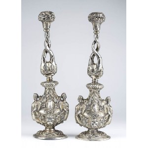 Pair of silver perfume spreaders - India, 19th century