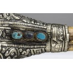 Tibetan trumpet in silver and bone - late 19th century