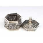 Hexagonal silver box - Burma, late 19th century