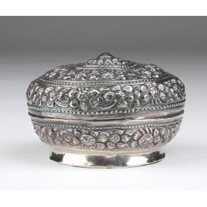 round silver box - Burma