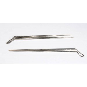 Two pairs of sterling silver chopsticks - 20th century