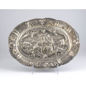 Oval silver tray - Southeast Asia, early 20th century