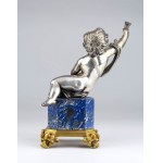 Silver and lapis lazuli putto - 20th century