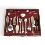 Italian silver cutlery service of 12, 198 pieces - Bologna 1935-1945, mark of CLEMENTI for CALDERONI MILANO