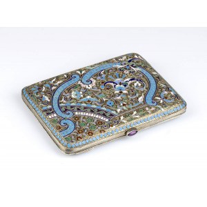 Russian gilded silver and polychrome enamel snuff box - Moscow 1908-1927