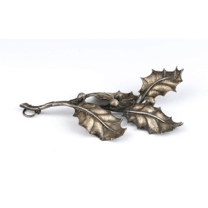 Italian silver mistletoe branch - Milan, mark of MARIO BUCCELLATI
