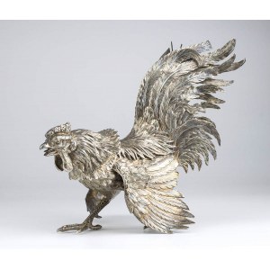 Italian silver rooster - 20th century