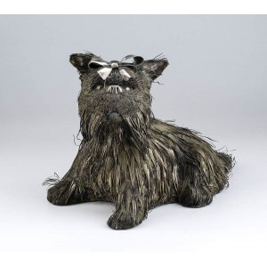 Silver sculpture of a poodle - 20th century