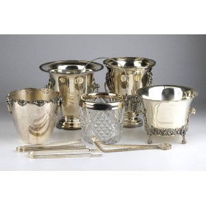 Lot of 5 Italian silver ice buckets - 20th century