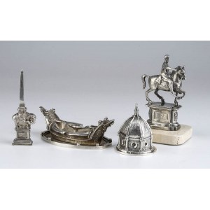 Four silver sculptures with symbols of Rome - 20th century