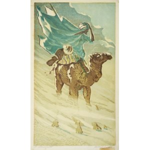 LASZENKO Alexander (1883-1944) - Bedouin on a camel. (Sandstorm).