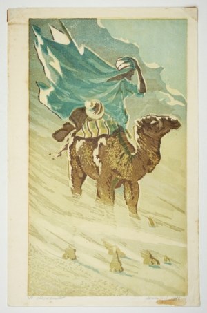 LASZENKO Aleksander (1883-1944) - Beduin na wielbłądzie. (Burza piaskowa).