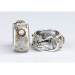 MARIO BUCCELLATI: diamond gold bangle bracelet and earrings