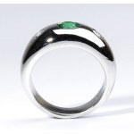 BULGARI: platinum emerald diamond band ring