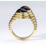 BULGARI: gold, topaz and amethyst contrarié ring