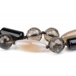 FACCHINI: agate smoke quartz onyx gold necklace