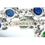 CRISTILLO: emerald zaffire diamond necklace cross pendant