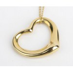 TIFFANY & Co. Elsa Peretti collection: gold necklace open heart pendant