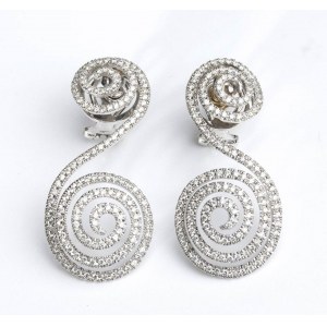 ORME': diamond gold drop earrings