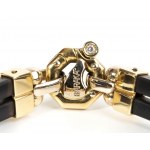 BARAKA': men's gold diamond and rubber bracelet