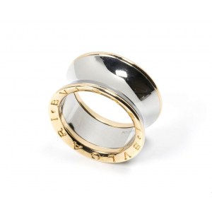 BULGARI: gold steel band ring