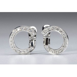 DAMIANI: pair of diamond gold earrings