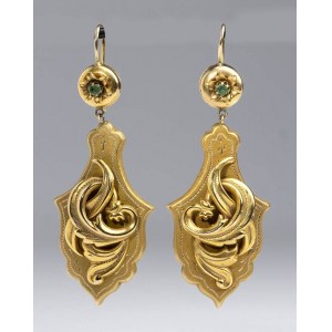 Bourbon drop gold earrings - 19th century, south Italy
