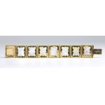 Gold mother-of-pearl enamel bracelet