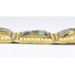 Gold mother-of-pearl enamel bracelet